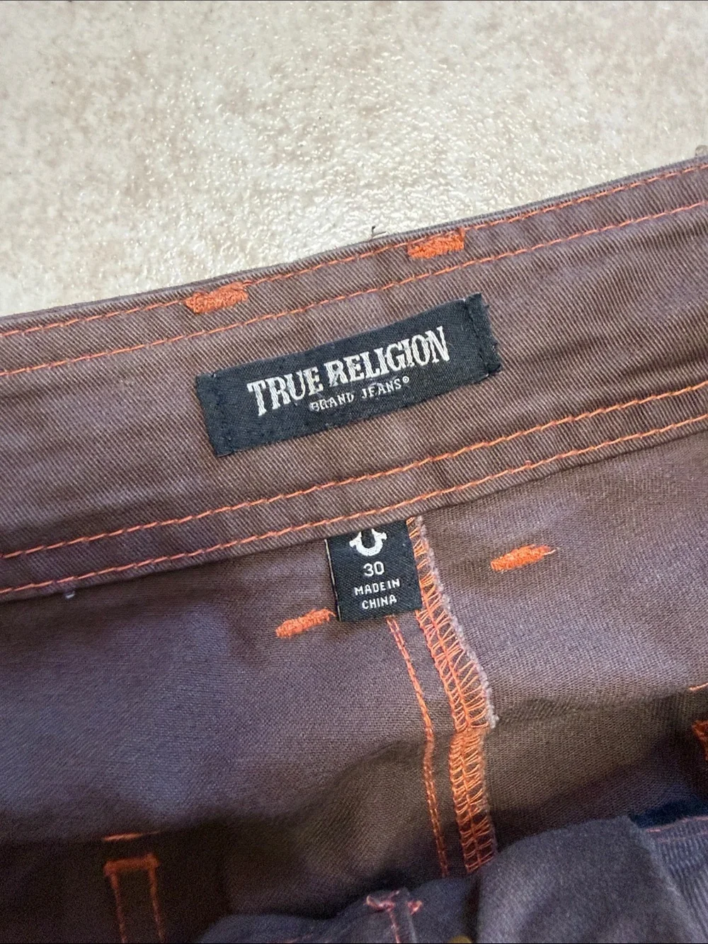 True Religion Brown Cargo Pants Men’s 30 Utility Y2K Streetwear Flap Pocket